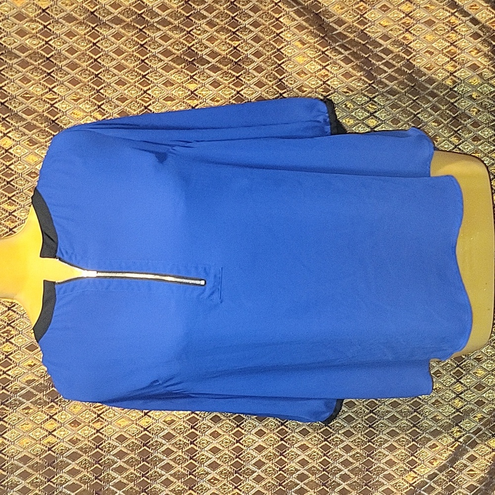 Daniel Rainn: Zipper Front Blouse with Lace